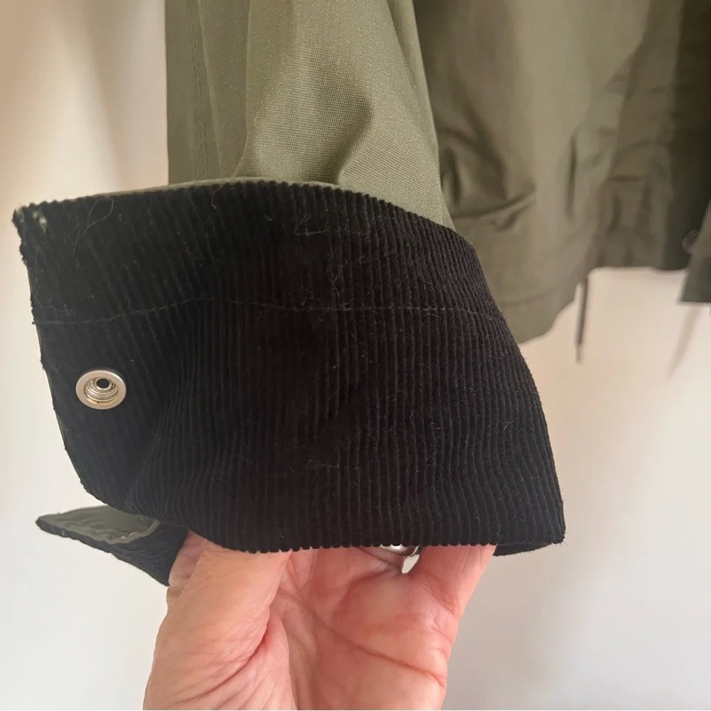 Zara Khaki Green Contrast Cuffs Jacket Sz M NWOT - Picture 8 of 12